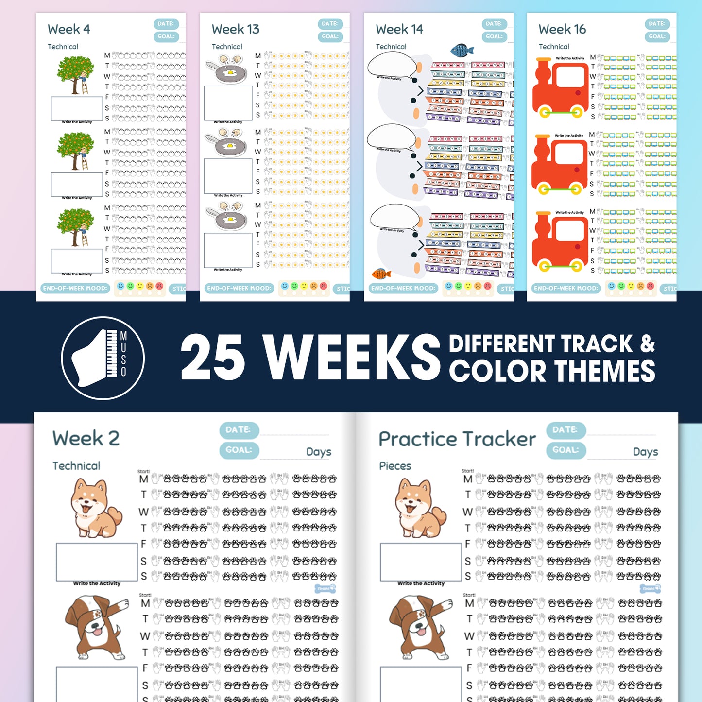 [Jakarta only] Muso PIANO Diary: Track & Color Your Daily Practice - free shipping