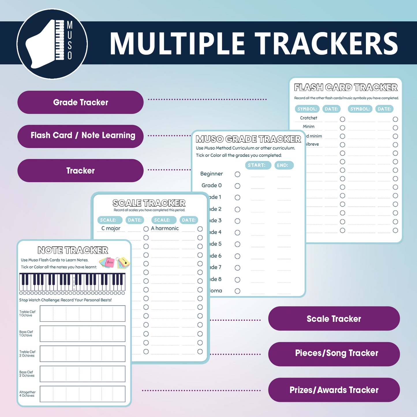 [Jakarta only] Muso PIANO Diary: Track & Color Your Daily Practice - free shipping